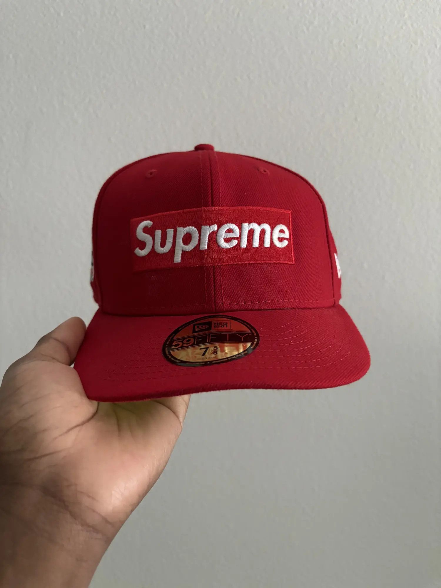 New Era × Supreme × Vintage 7 5/8 Supreme NO COMP BOX LOGO Fitted Cap |  Grailed