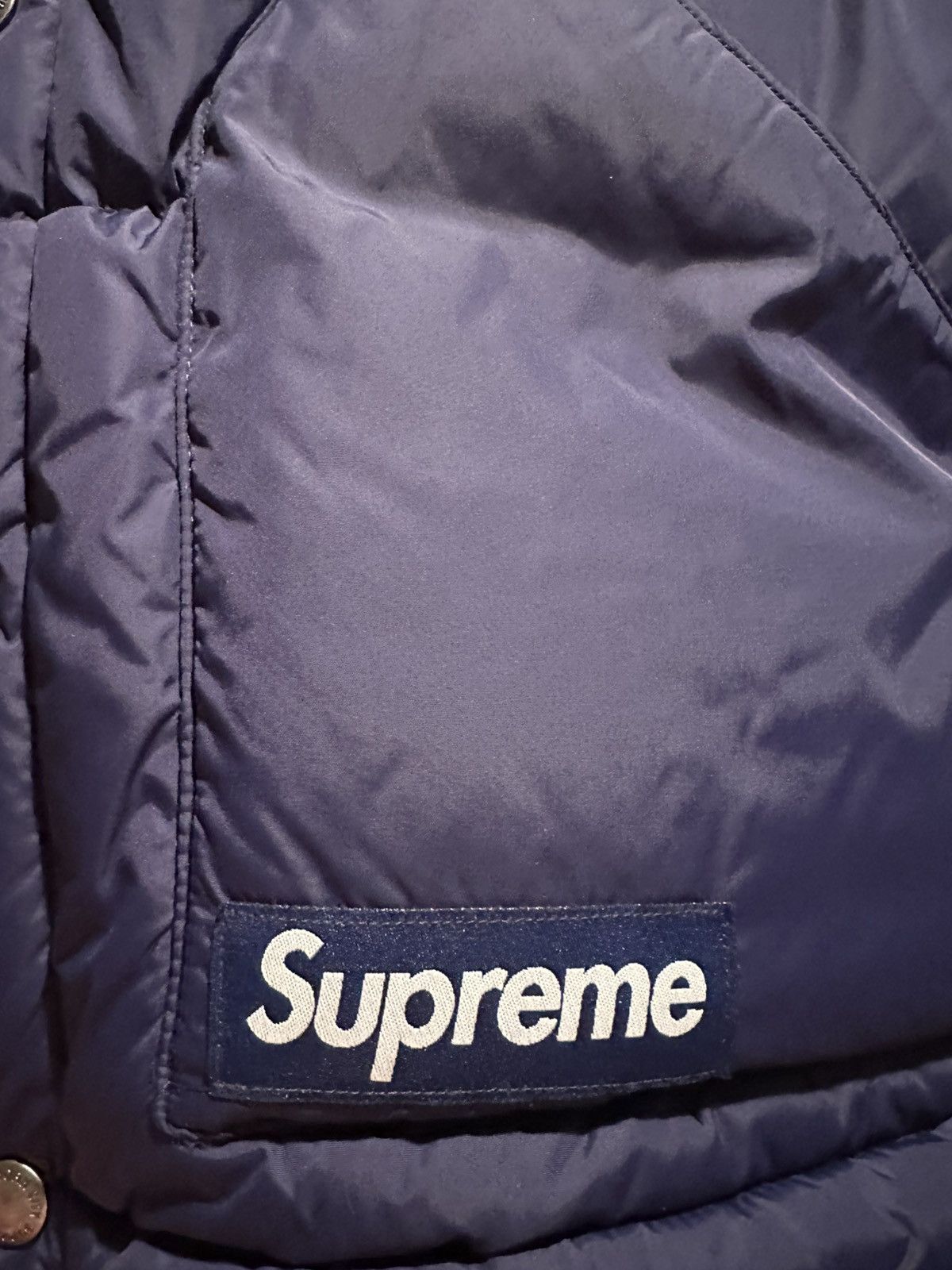 Supreme Supreme Glitter Yoke Down Puffer Jacket 'Navy' Size US M / EU 48-50 / 2 - 3 Thumbnail