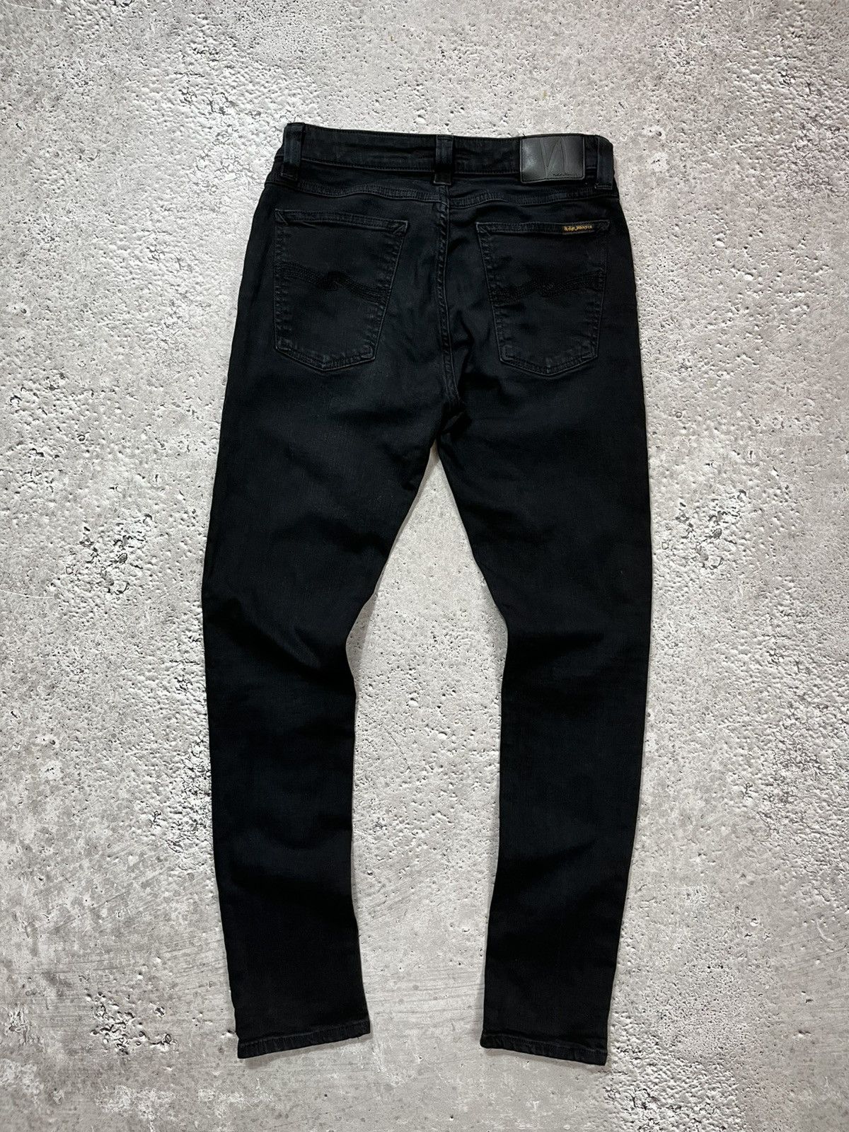 Nudie Jeans Thin Finn Black Skinny Denim Jeans W29 L30