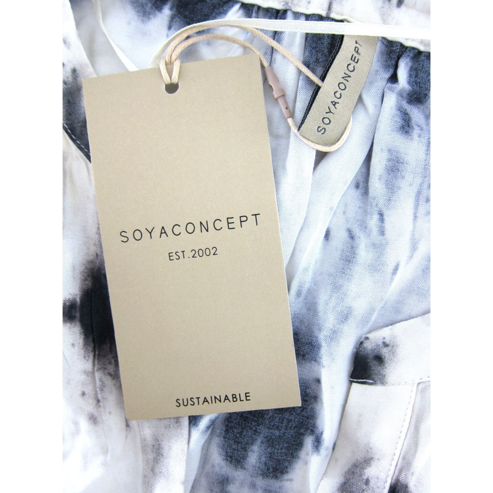 Vintage Soyaconcept Blouse NWT Tie Dye V-Neck 3/4 Sleeve Ivory Medium Size M / US 6-8 / IT 42-44 - 3 Thumbnail