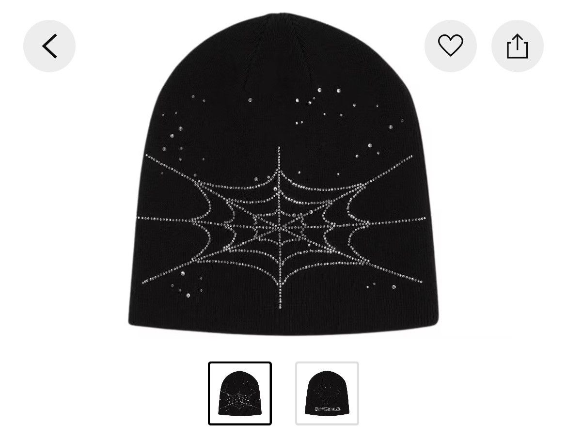 Sp5der Rhinestone Silk Beanie