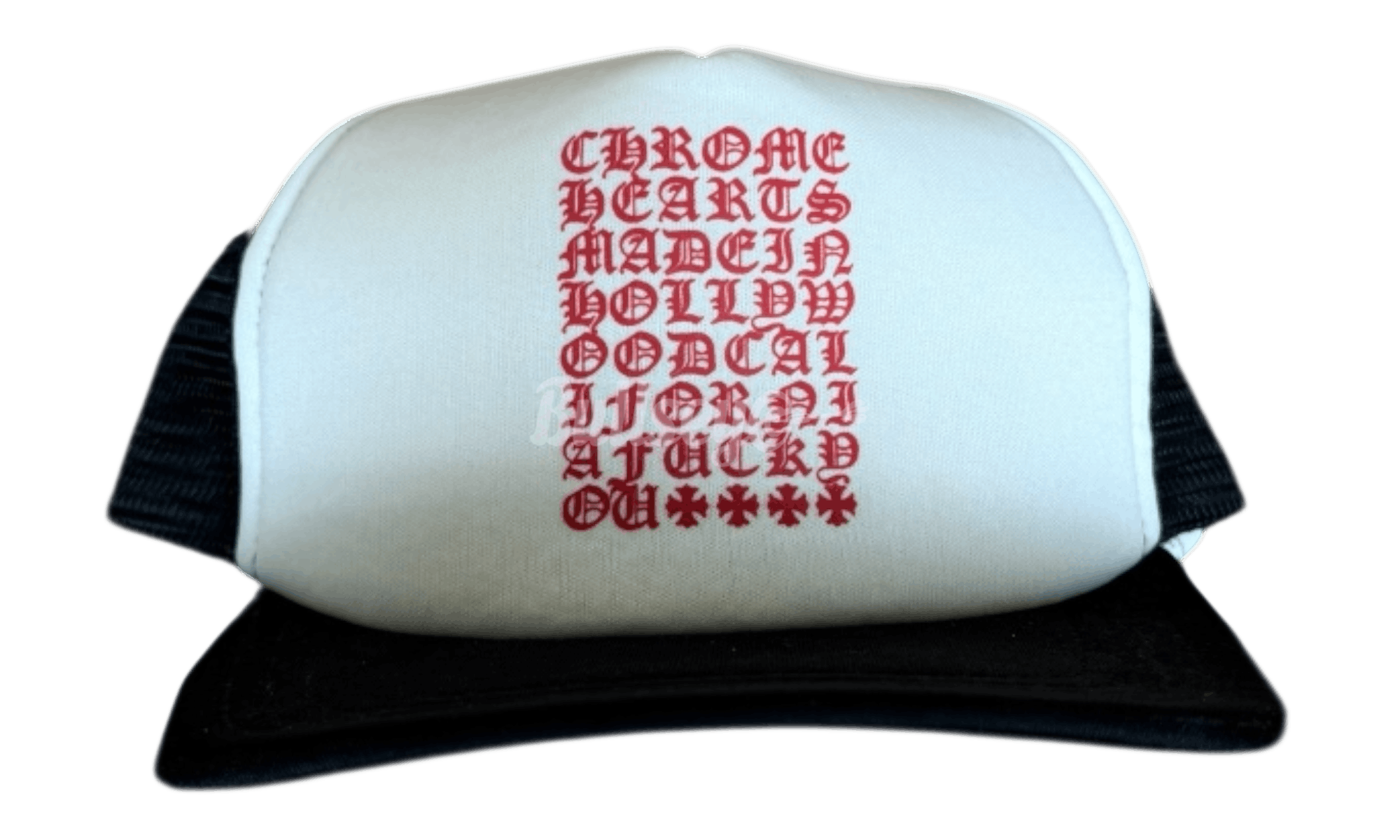 Chrome Hearts Red Letters Script Trucker Hat Size ONE SIZE - 1 Thumbnail