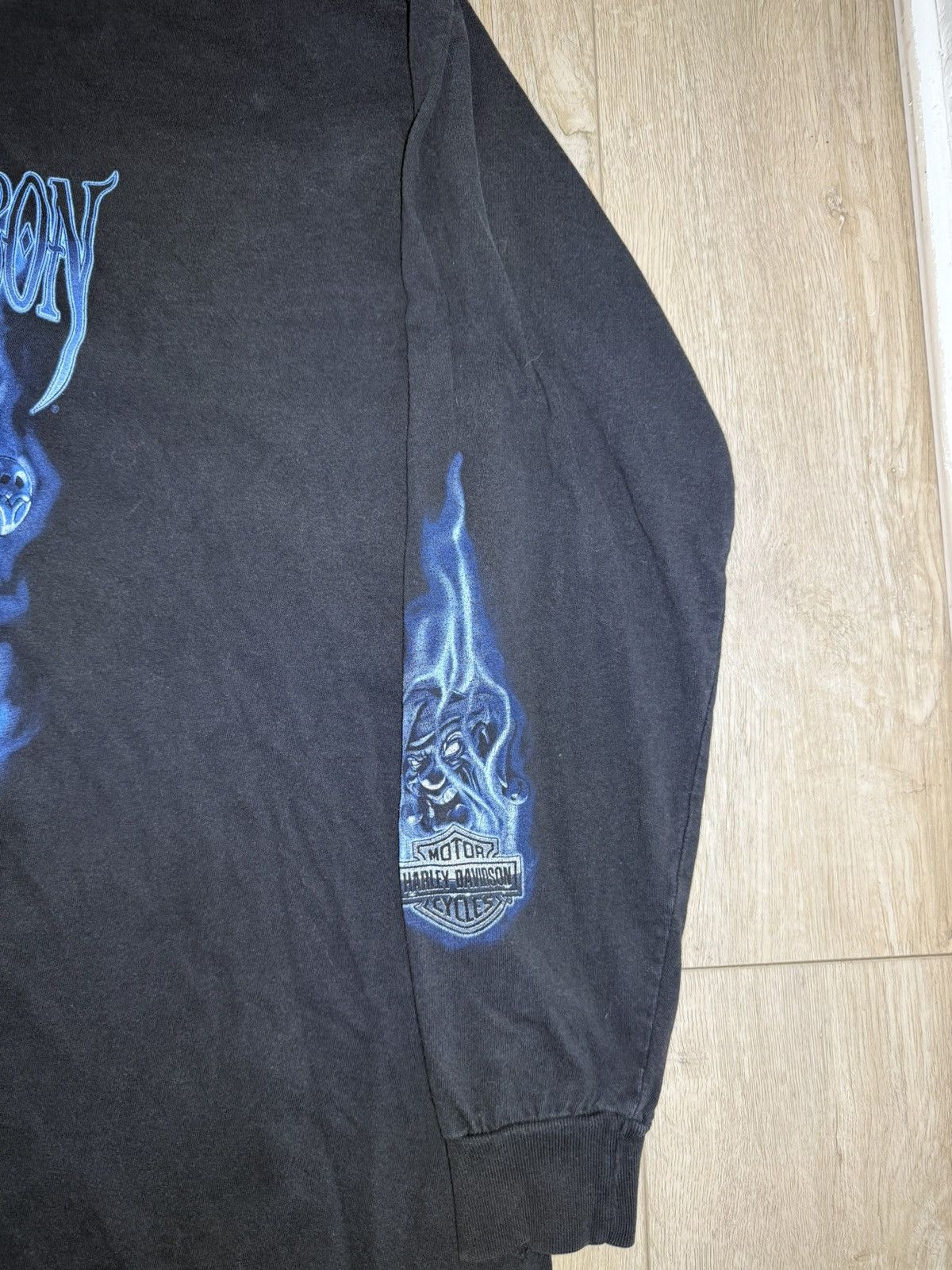 Harley Davidson × Vintage Vintage / Y2K Rare Harley Davidson Clown With Flames Long Size US XXL / EU 58 / 5 - 3 Thumbnail