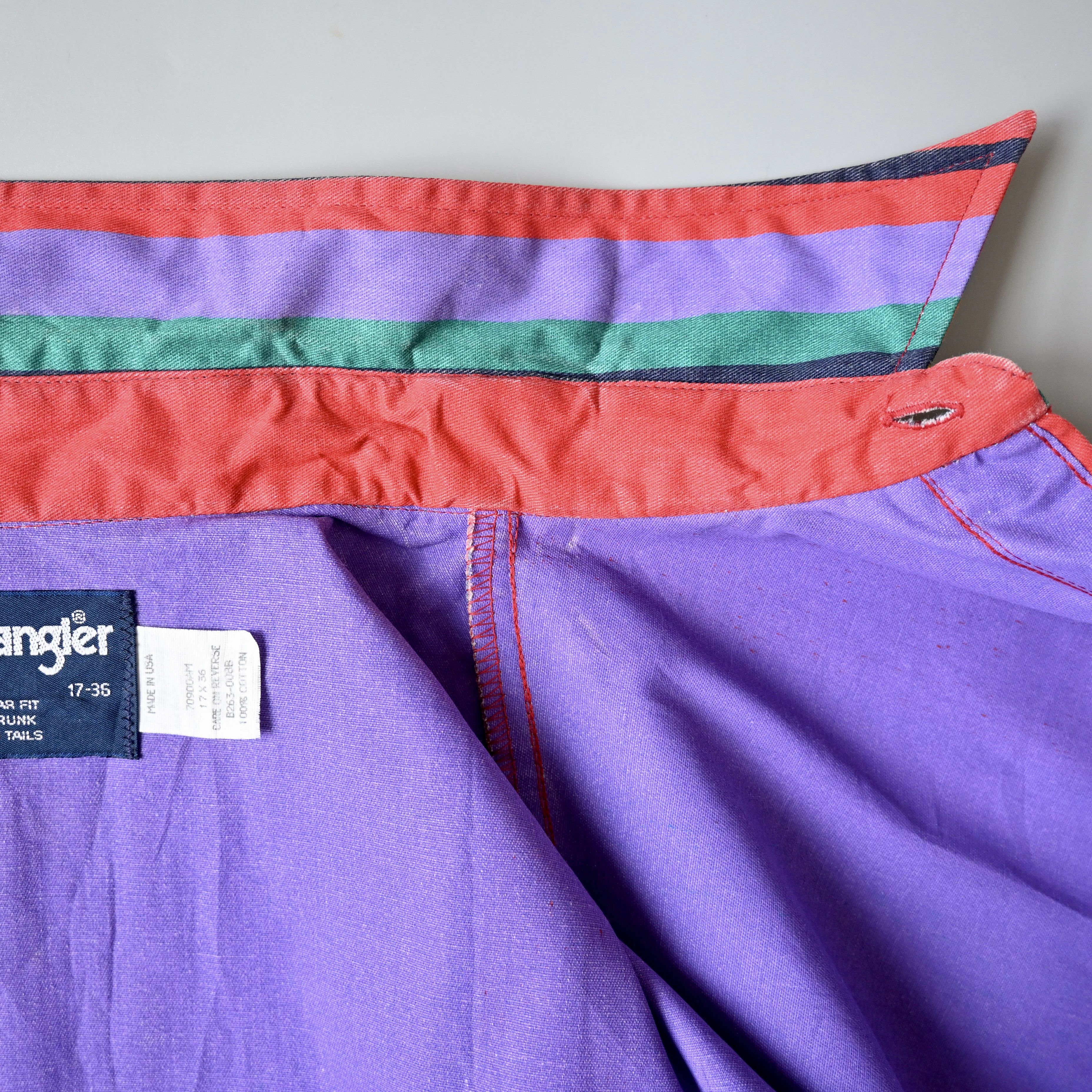 Vintage VTG 90s Wrangler Brushpopper cape shirt rainbow stripe 17.5 Size US XL / EU 56 / 4 - 20 Thumbnail