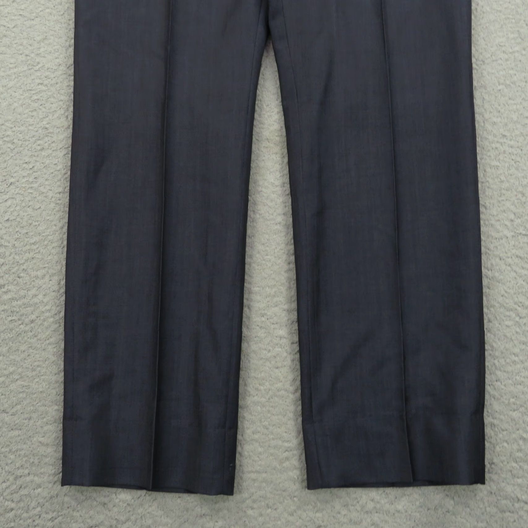 Zegna Pants 34x32 Wool Mohair Solid Blue Flat Front Straight Trousers Slacks Mens Regular 34 32 Inseam Wool Mohair Blue Solid Dress Pants Vintage N/A