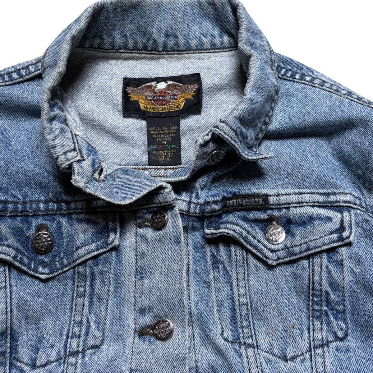Harley Davidson Vintage Harley Davidson Light Wash Jean Jacket Women's M Size M / US 6-8 / IT 42-44 - 3 Thumbnail