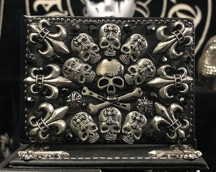Other × Vintage Retro punk skull skeleton leather card case holder wallet Size ONE SIZE - 1 Thumbnail