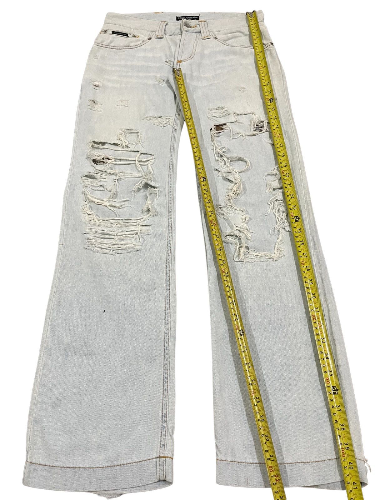 Dolce & Gabbana Dolce & Gabbana Destroyed Grey Bleached Distressed Punk Jean Size US 32 / EU 48 - 13 Thumbnail