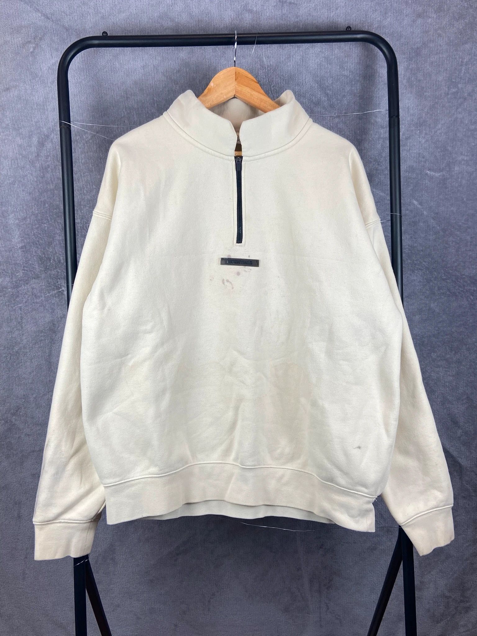 Fear of God Fear of God Essentials Beige Half-Zip Sweatshirt Staple (M) Size US M / EU 48-50 / 2 - 2 Thumbnail