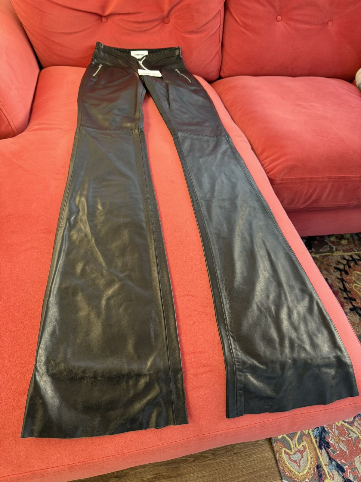 Ambush Design New Ambush flared leather trousers, size XS, 38 IT Size 26" / US 2 / IT 38 - 3 Thumbnail