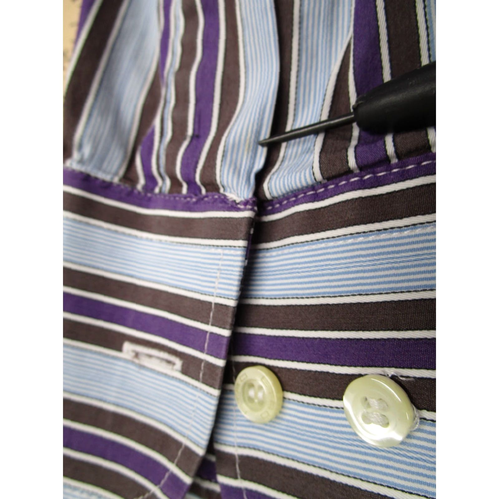 Etro VINTAGE? No. ETRO Shirt Mens 46 Blue Slim Fit Button-Up Long Sleeve Casual Work Made in Italy Size US XXL / EU 58 / 5 - 4 Thumbnail