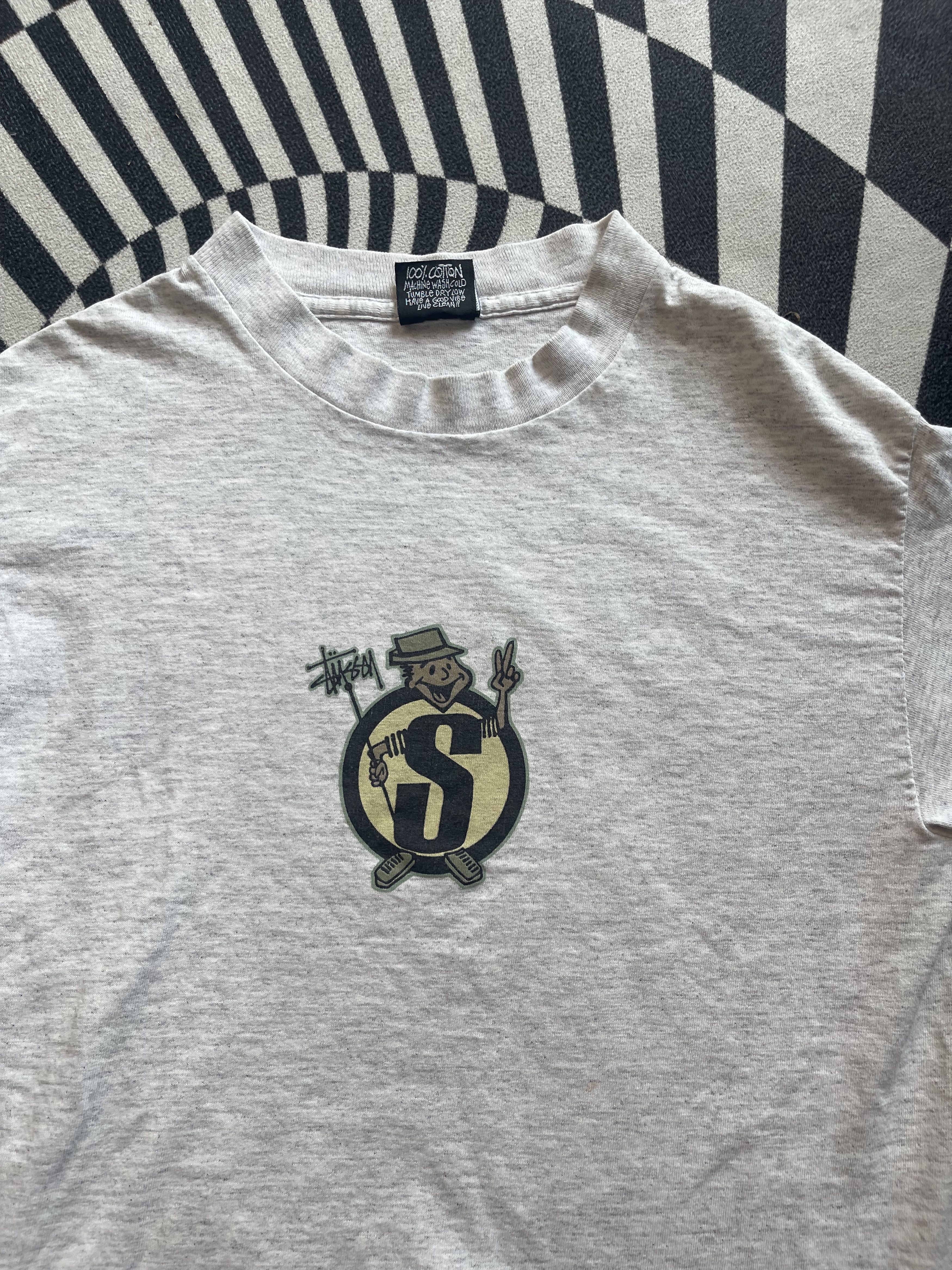 Stussy VINTAGE 90s STUSSY Skate Man S-Logo T-Shirt Size US S / EU 44-46 / 1 - 3 Thumbnail