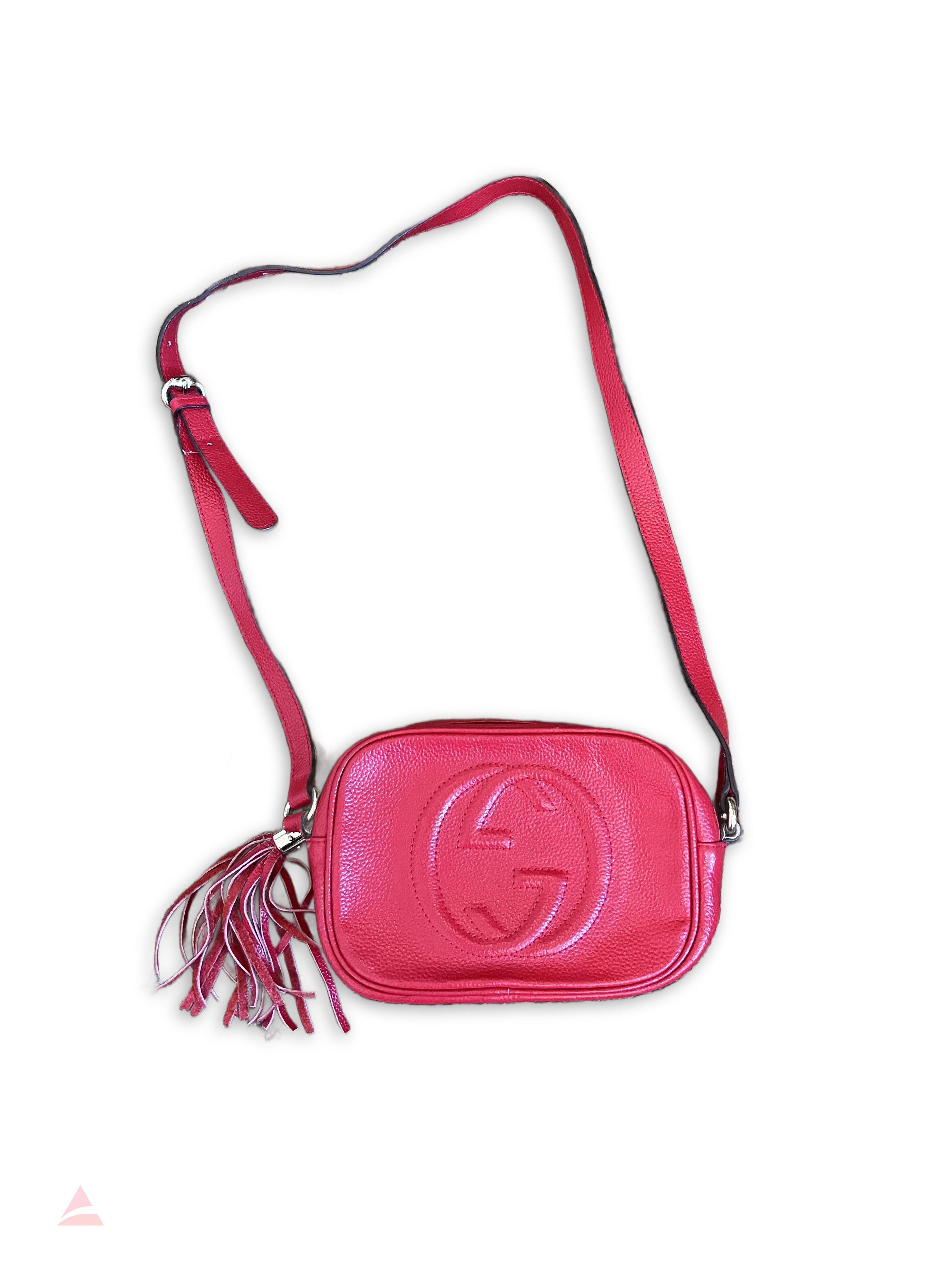 Gucci Gucci - Soho Disco Pebbled Leather Red Silver-Tone Preloved Size ONE SIZE - 1 Thumbnail