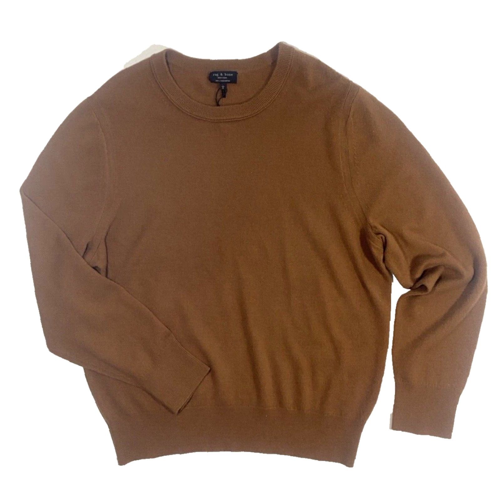 Rag & Bone VINTAGE Rag & Bone Lightweight Paul Cashmere Crewneck Camel L Mens Sweater Size US L / EU 52-54 / 3 - 3 Thumbnail