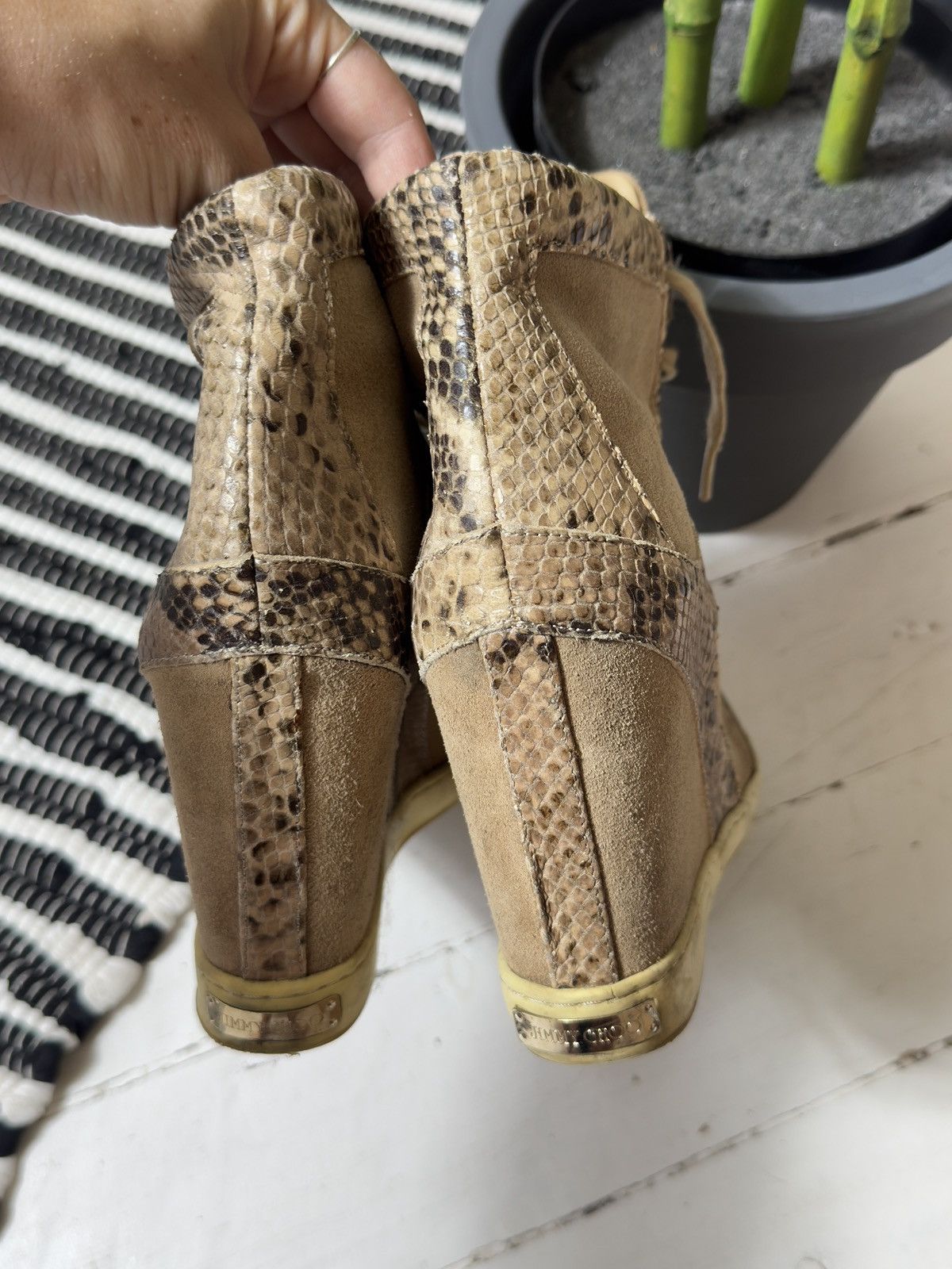 Jimmy Choo VINTAGE JIMMY CHOO BECKETT HIGH PLATFORM SNEAKERS SHOES Size US 10 / IT 40 - 11 Thumbnail