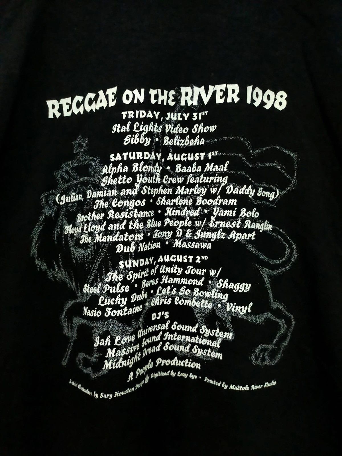 Rap Tees 💥Vintage Raggae On The River Music Fest Black History Tee Size US XL / EU 56 / 4 - 8 Thumbnail