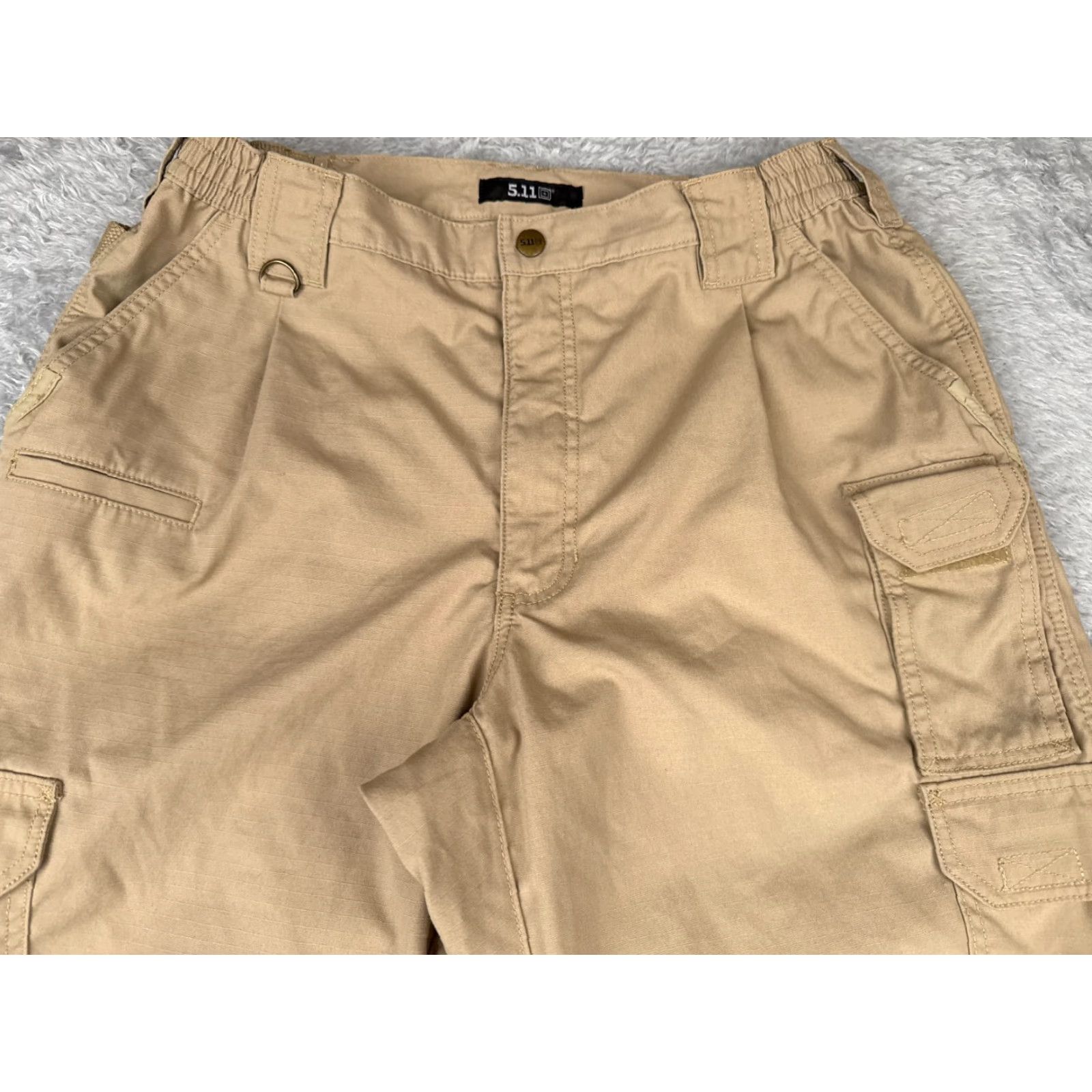 Vintage 5.11 Tactical Pants Men Medium Beige Cargo Rip-Stop Fabric Cotton 31.5 to 35 W Size US 31 - 4 Thumbnail