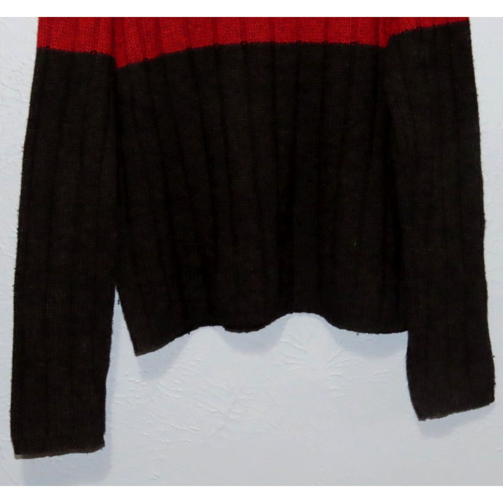 Abercrombie & Fitch Abercrombie & Fitch Wool Blend Ribbed Men's L Turtleneck Sweater Red Stripe Size US L / EU 52-54 / 3 - 7 Thumbnail