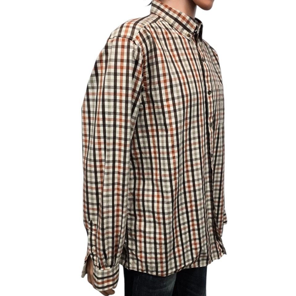Johnston & Murphy Johnston & Murphy Shirt 2XL Brown Checked Button down L/S Size US XXL / EU 58 / 5 - 6 Thumbnail