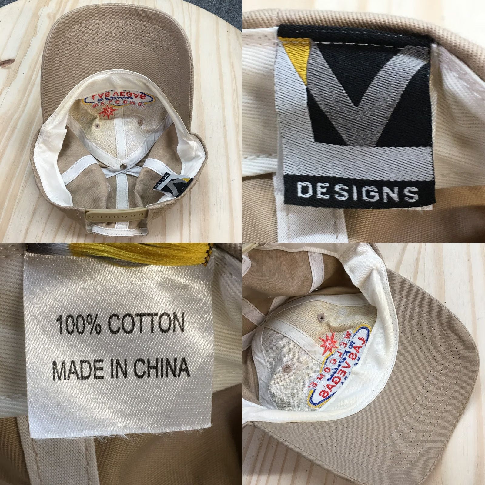 Vintage Las Vegas Baseball Cap - Beige Mens Casual Adjustable Cotton Size ONE SIZE - 8 Thumbnail