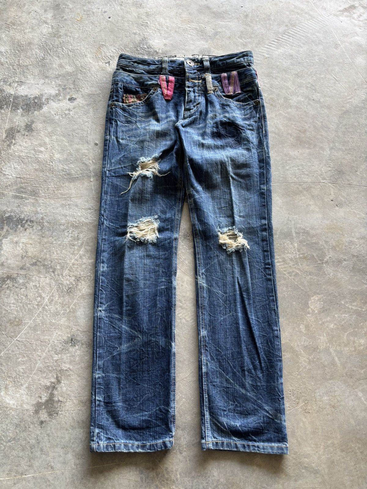 PPFM Distressed double waist C.O.L.Z.A japanese punk goth style Size US 30 / EU 46 - 1 Thumbnail