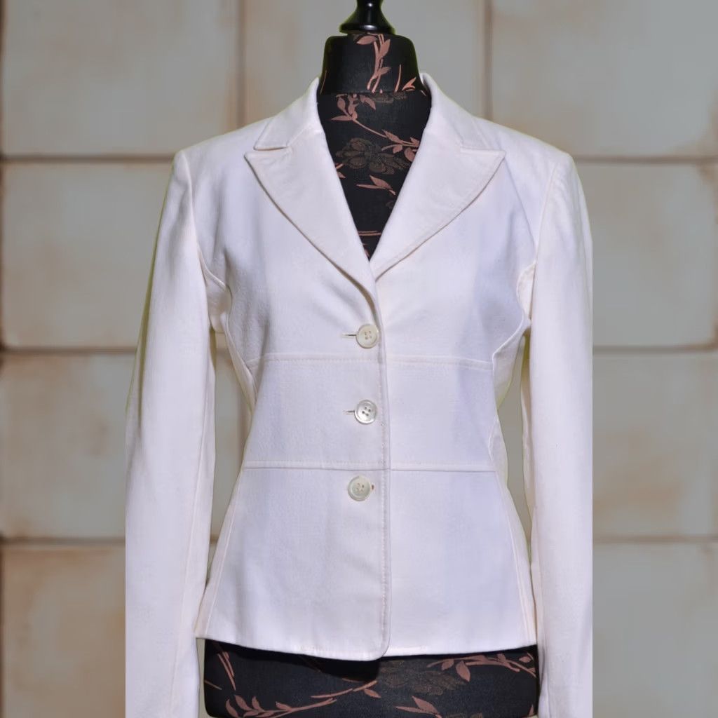 Valentino Valentino Blazer Jacket Ivory Wool/Cashmere 46 Women's XS-Plus? Size L / US 10 / IT 46 - 1 Thumbnail