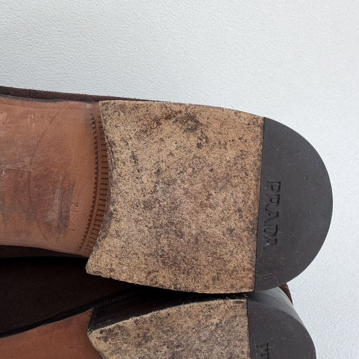 Prada Brown Suede ‘Square Toe’ Loafers Size US 8.5 / EU 41-42 - 18 Thumbnail