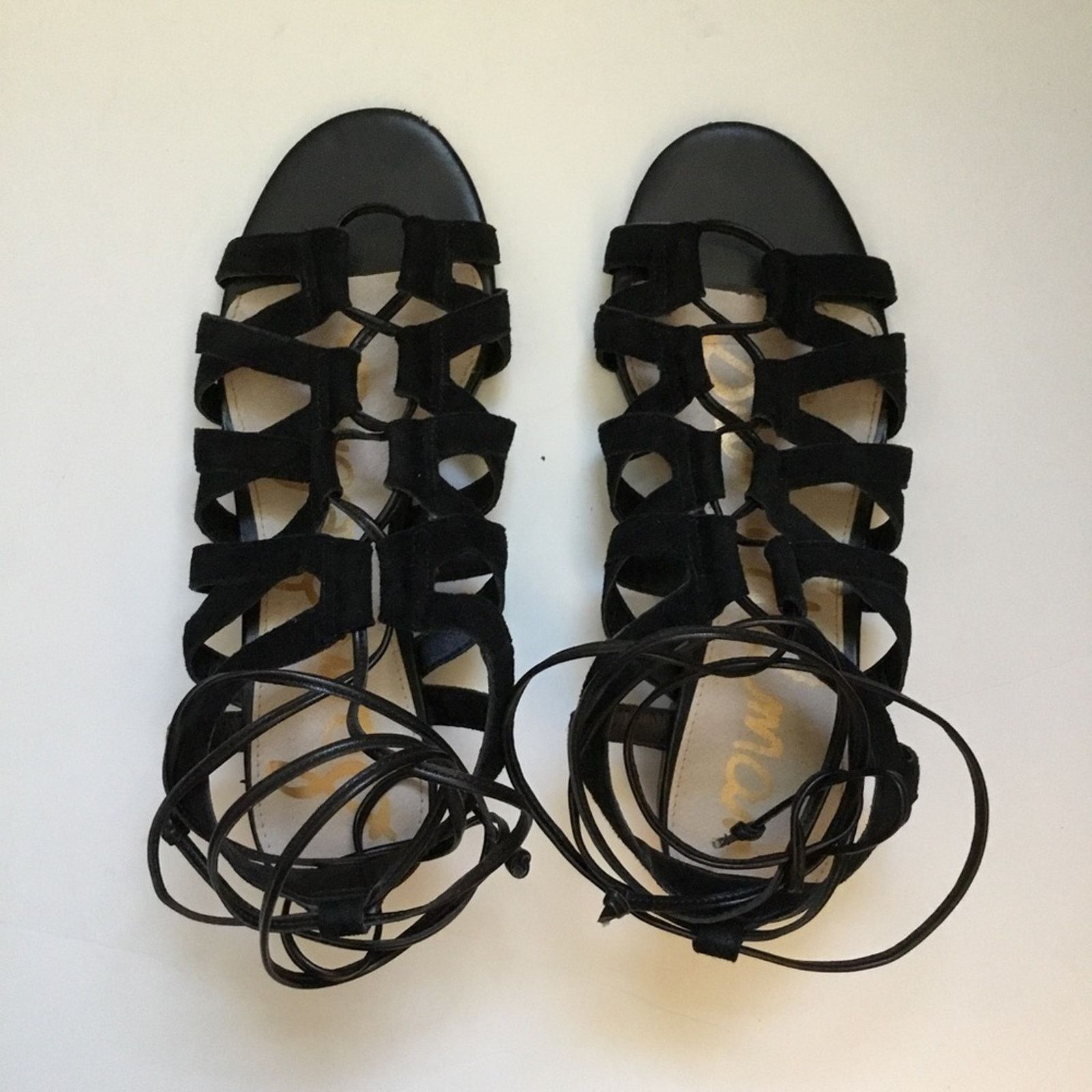 Sam Edelman Sam Edelman Black Suede Sandals with Laces Size US 6 / IT 36 - 8 Thumbnail