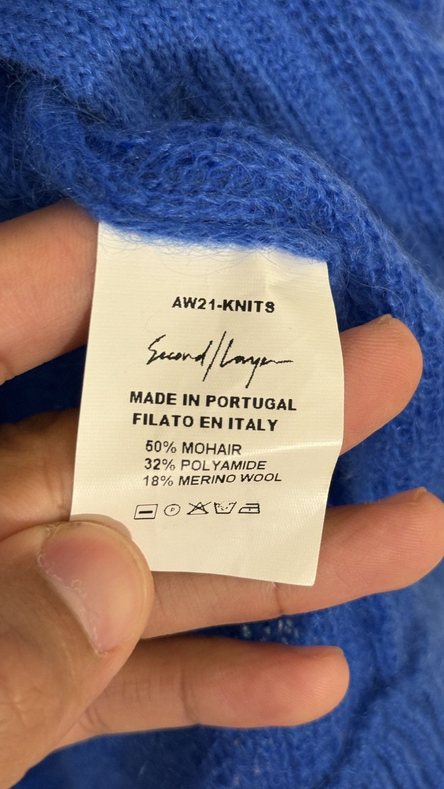 Second/Layer AW 21 Blue Mohair Blend Vest Size US M / EU 48-50 / 2 - 4 Thumbnail