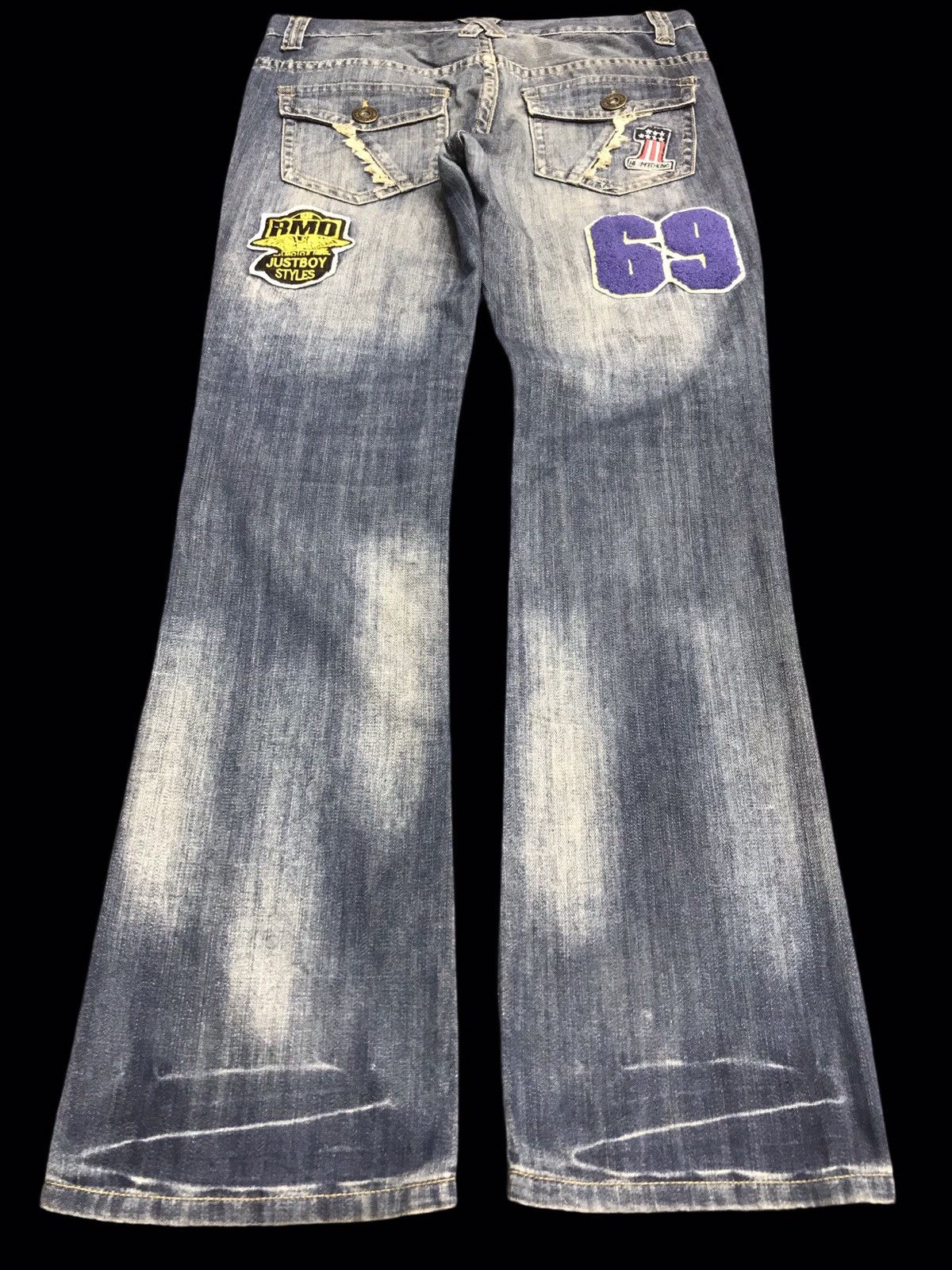 💥FLARE💥REAL MIND Patches Style Light Flare Denim F59