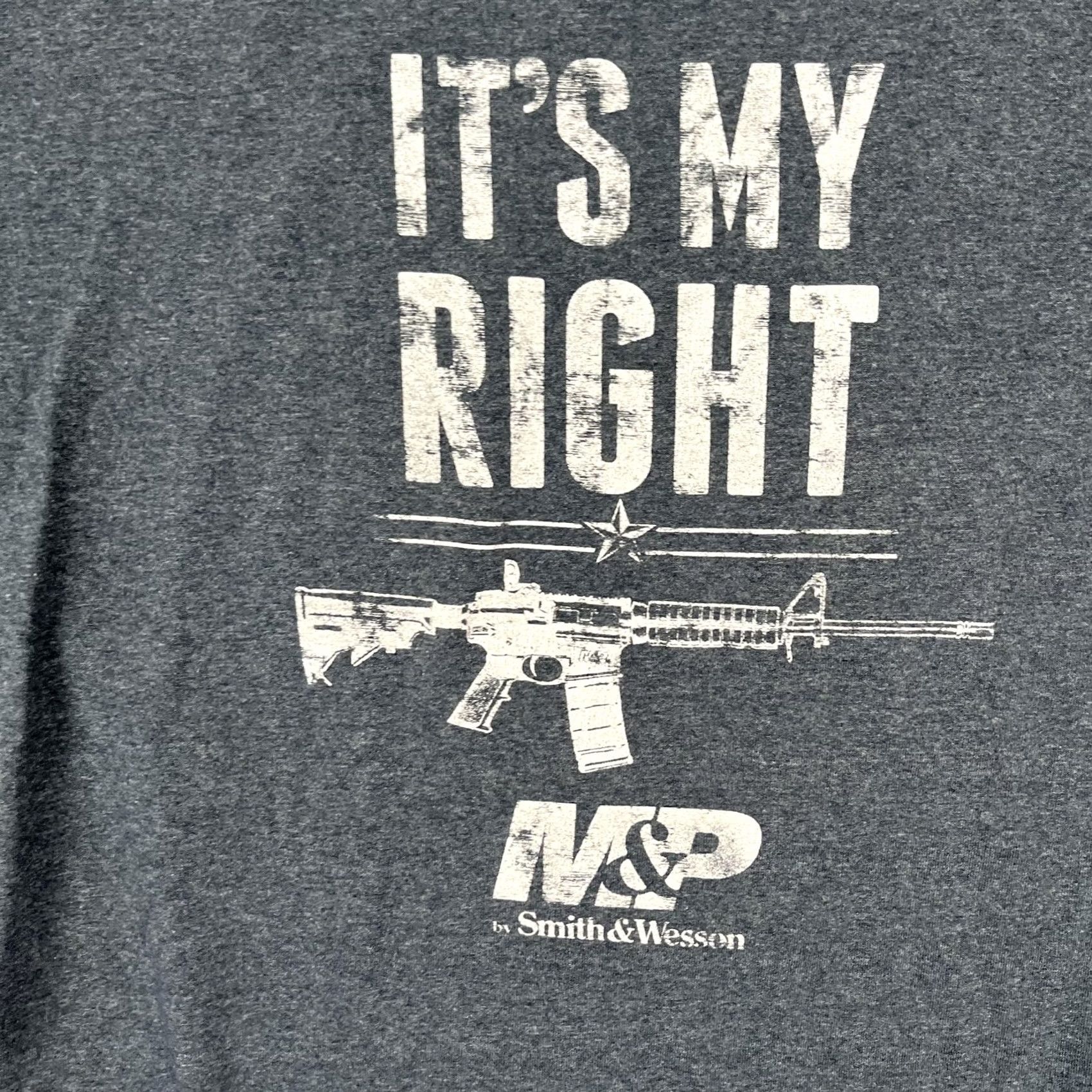 Vintage Smith & Wesson T-Shirt Mens XL Blue It's My Right M&P Rifle Patriotic Graphic Shirt Men XL Blue Patriot Gun Rights Graphic Print Size US XL / EU 56 / 4 - 2 Thumbnail