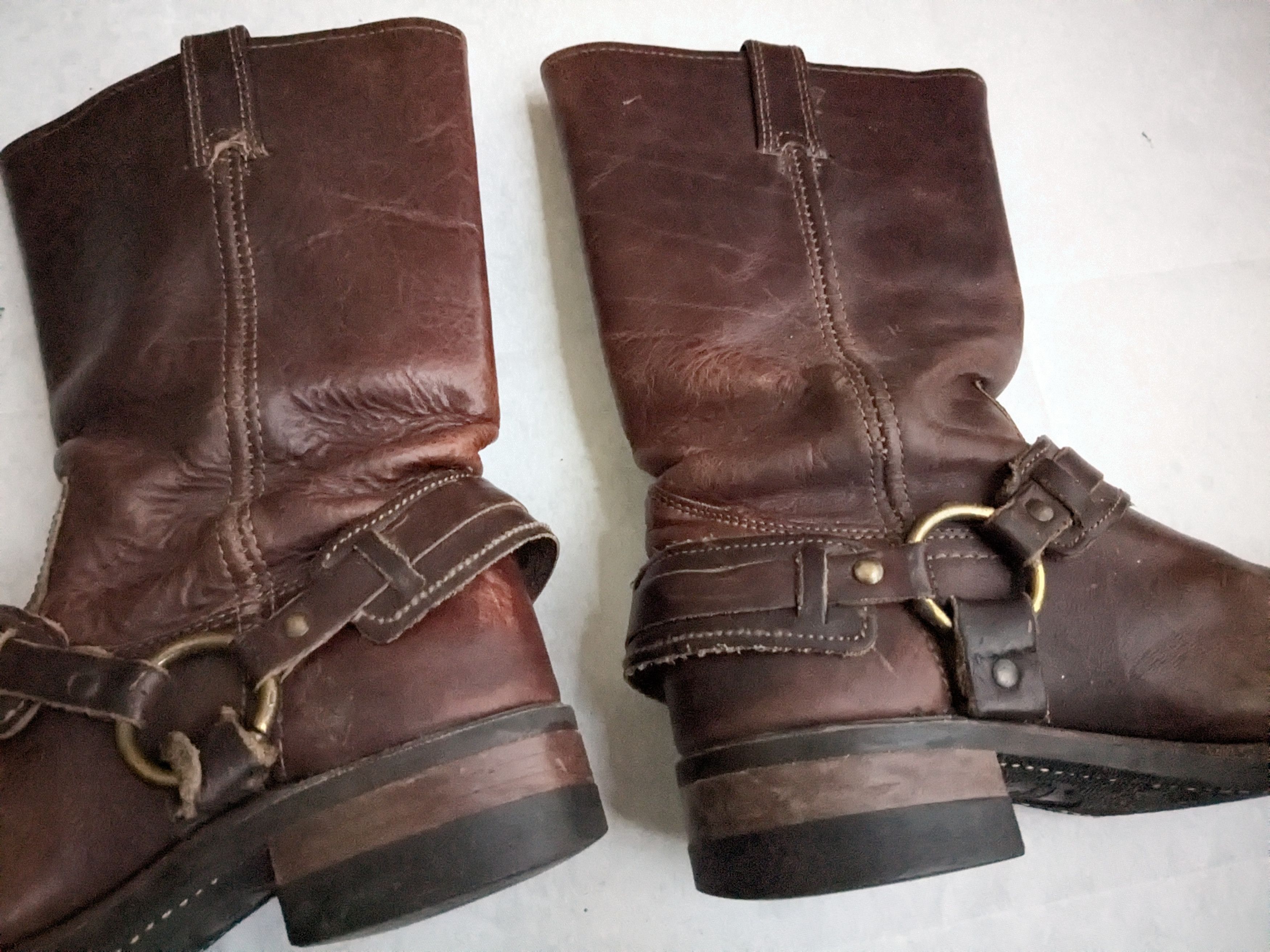 Frye Frye Harness Brown Leather 7.5 M Leather Buckle Punk Size US 7.5 / EU 40-41 - 10 Thumbnail