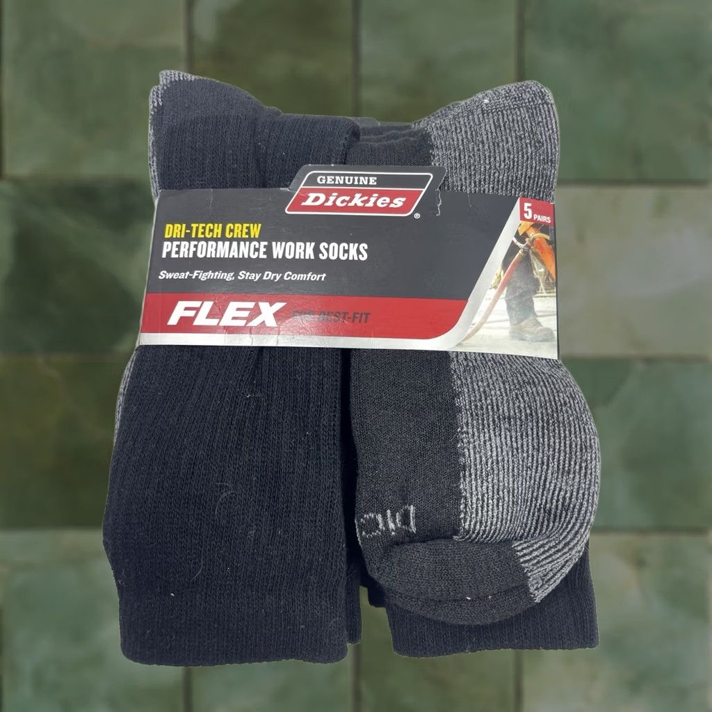Dickies Dickies Crew Socks 5 Pairs Black 6-12 Men's Crew Arch Support Cotton Blend Knit 6-12 Big & Tall Dom Per Pack 5 Pairs Size ONE SIZE - 1 Thumbnail
