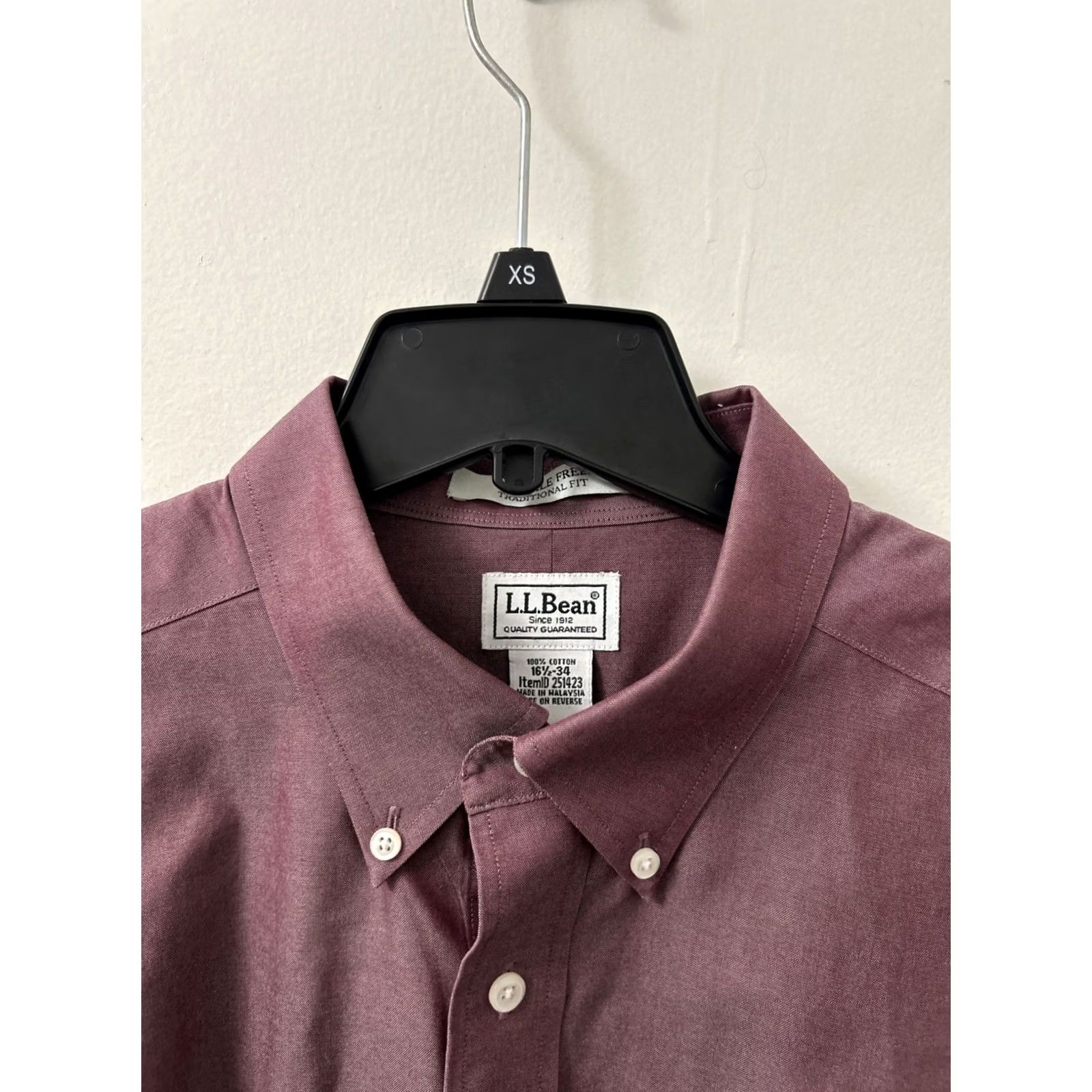 Vintage VINTAGE L.L. Bean Shirt Mens 16.5 Red Pinpoint Oxford Traditional Fit Wrinkle Free Dress Shirt Size US XL / EU 56 / 4 - 6 Thumbnail