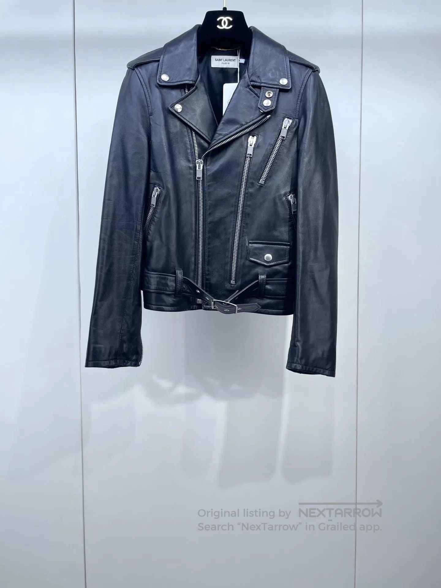 Saint Laurent Paris YSL Saint Laurent Black Biker Jacket. Size XS / US 0-2 / IT 36-38 - 1 Thumbnail