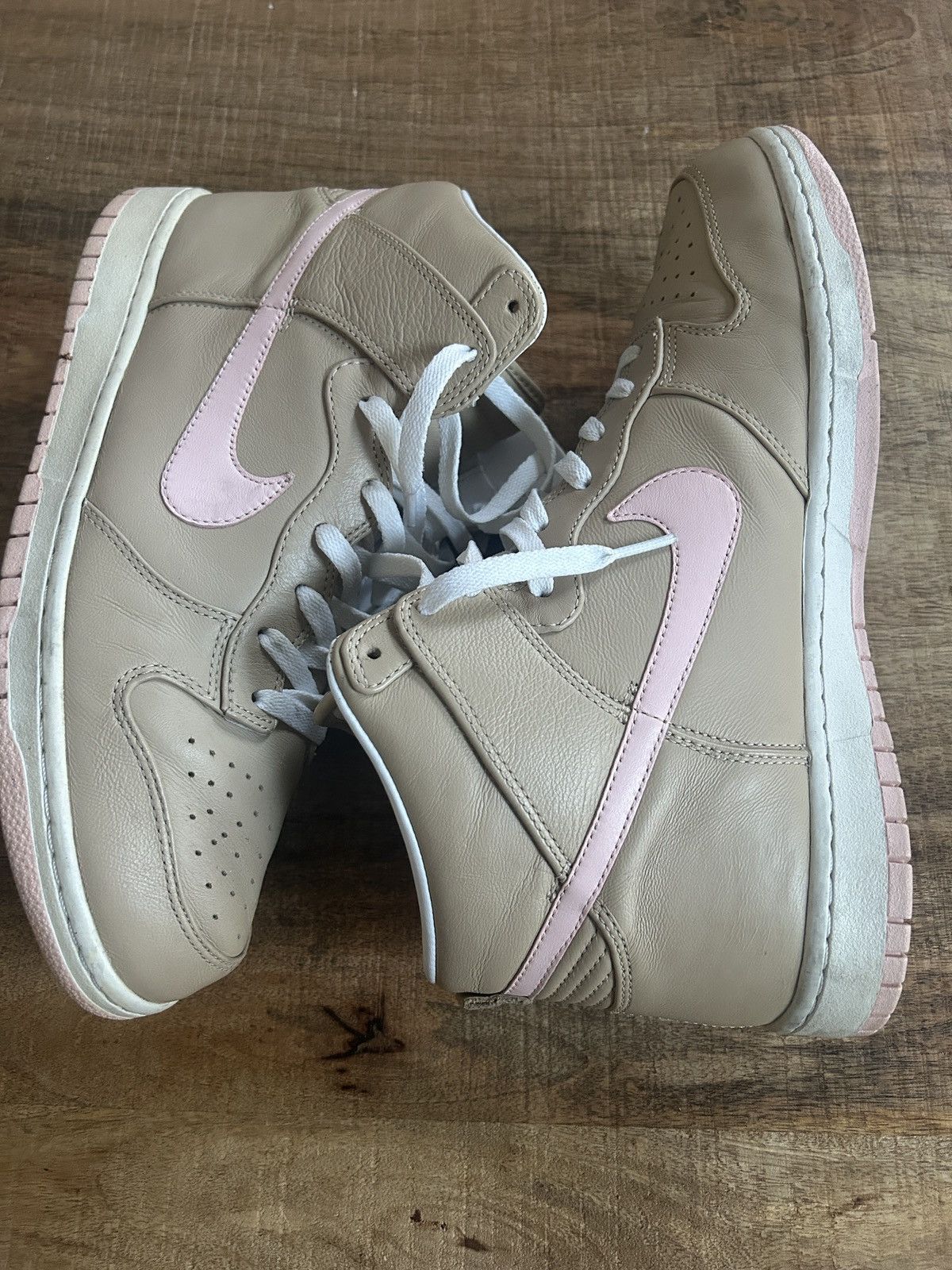 Nike Nike dunk high vachetta tan pink 2013 leather sneaker Size US 12 / EU 45 - 2 Thumbnail