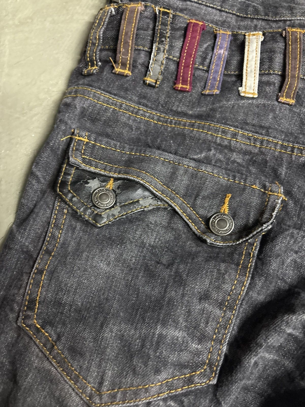 Japanese Brand Nylaus Double Waist Denim Jeans Studded Size US 32 / EU 48 - 3 Thumbnail