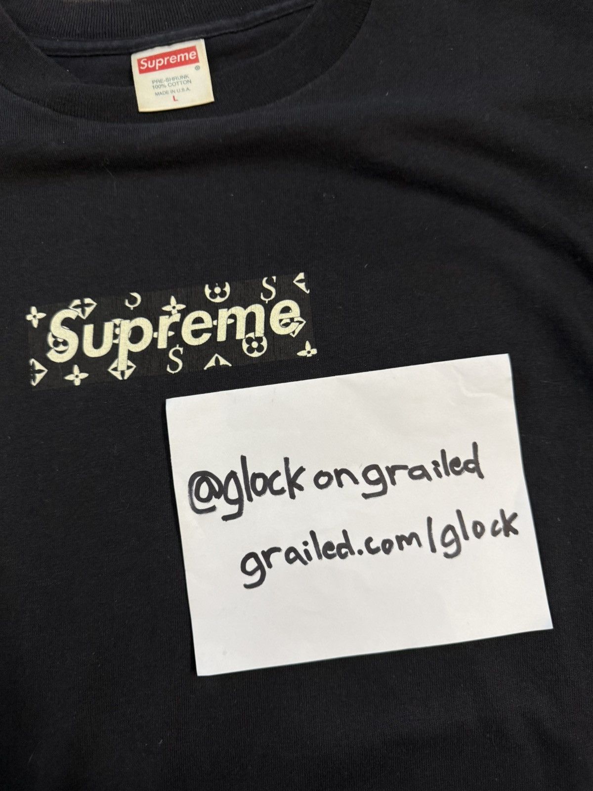 Supreme Supreme LV Monogram Box Logo Black Cease And Desist Tee Size US L / EU 52-54 / 3 - 5 Thumbnail