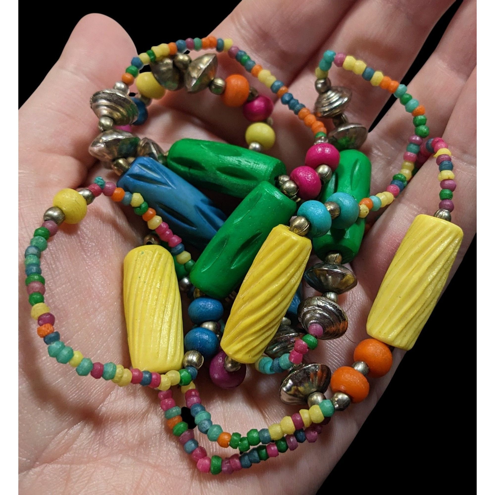 Other Vintage Retro Rainbow Handmade Beaded Necklace Size ONE SIZE - 3 Thumbnail