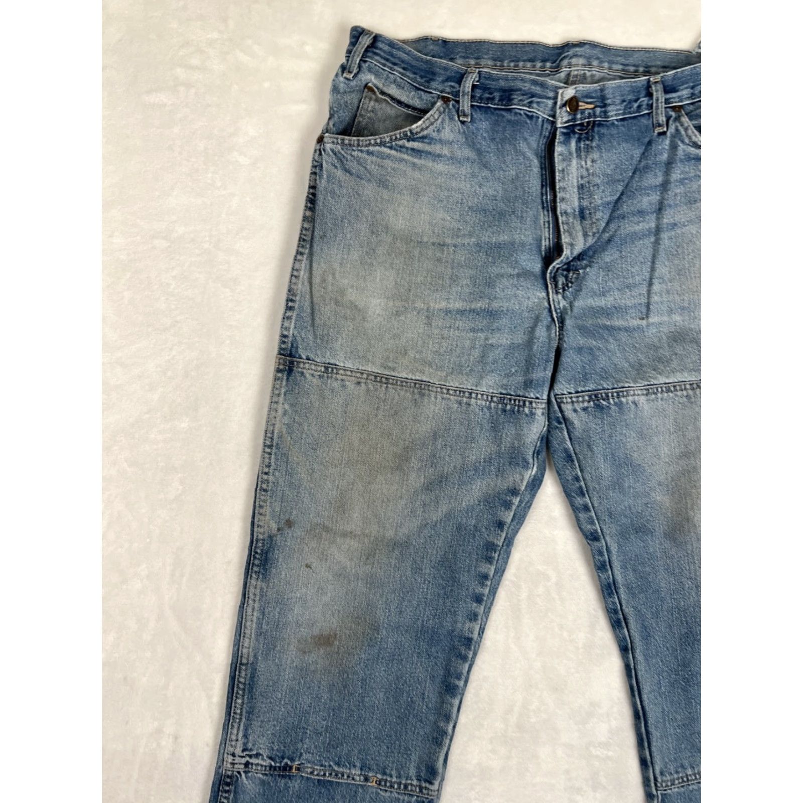 Dickies Dickies Jeans Mens 38x32 Blue Relaxed Straight Work Thrashed Denim Cotton Logo Pockets 32 Inseam Regular Fall Men Size US 38 / EU 54 - 3 Thumbnail
