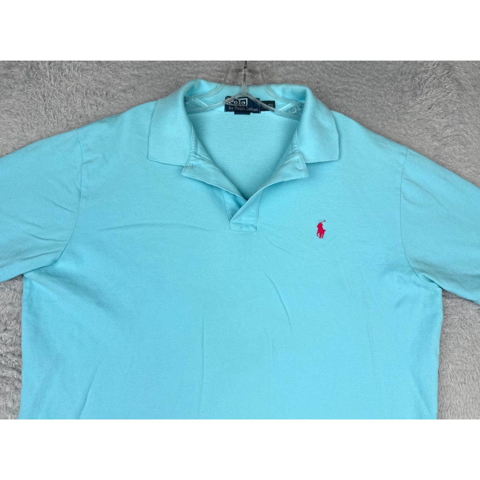 Ralph Lauren VINTAGE Polo Ralph Lauren Polo Shirt Adult XL Blue Short Sleeve Cotton Polo Shirt Polo Ralph Lauren Shirt Men Blue XL Size US XL / EU 56 / 4 - 4 Thumbnail