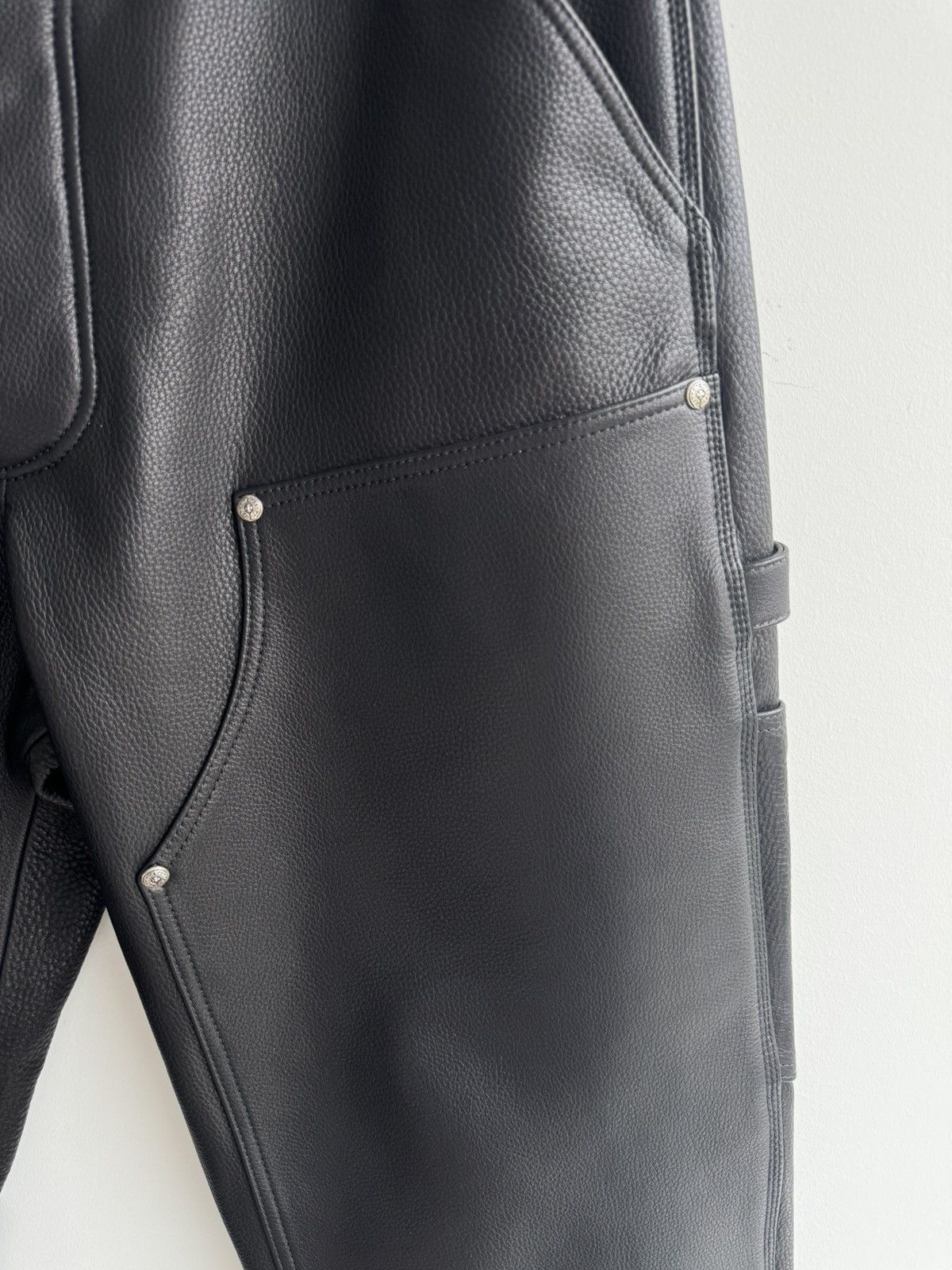 Chrome Hearts CHROME HEARTS LEATHER CARPENTER PANTS VERY RARE Size US 34 / EU 50 - 6 Thumbnail