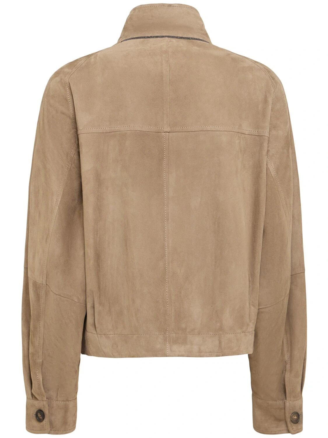 Brunello Cucinelli BRUNELLO CUCINELLI Brown Leather Jacket New & Authentic Size M / US 6-8 / IT 42-44 - 2 Thumbnail