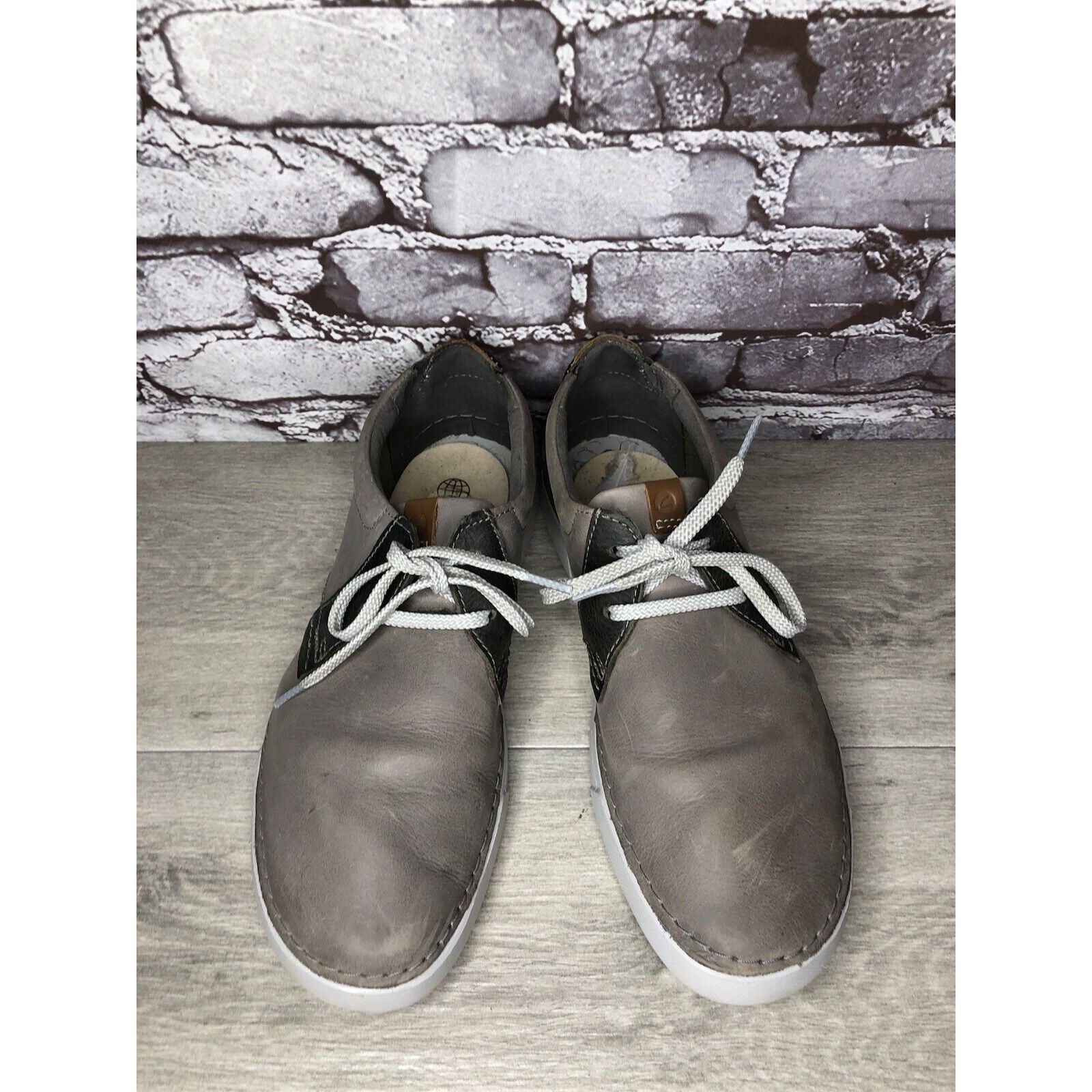 Clarks Clarks Gray Leather Lace Up Oxfords Comfort Casual Sneakers Size US 11 / EU 44 - 11 Thumbnail