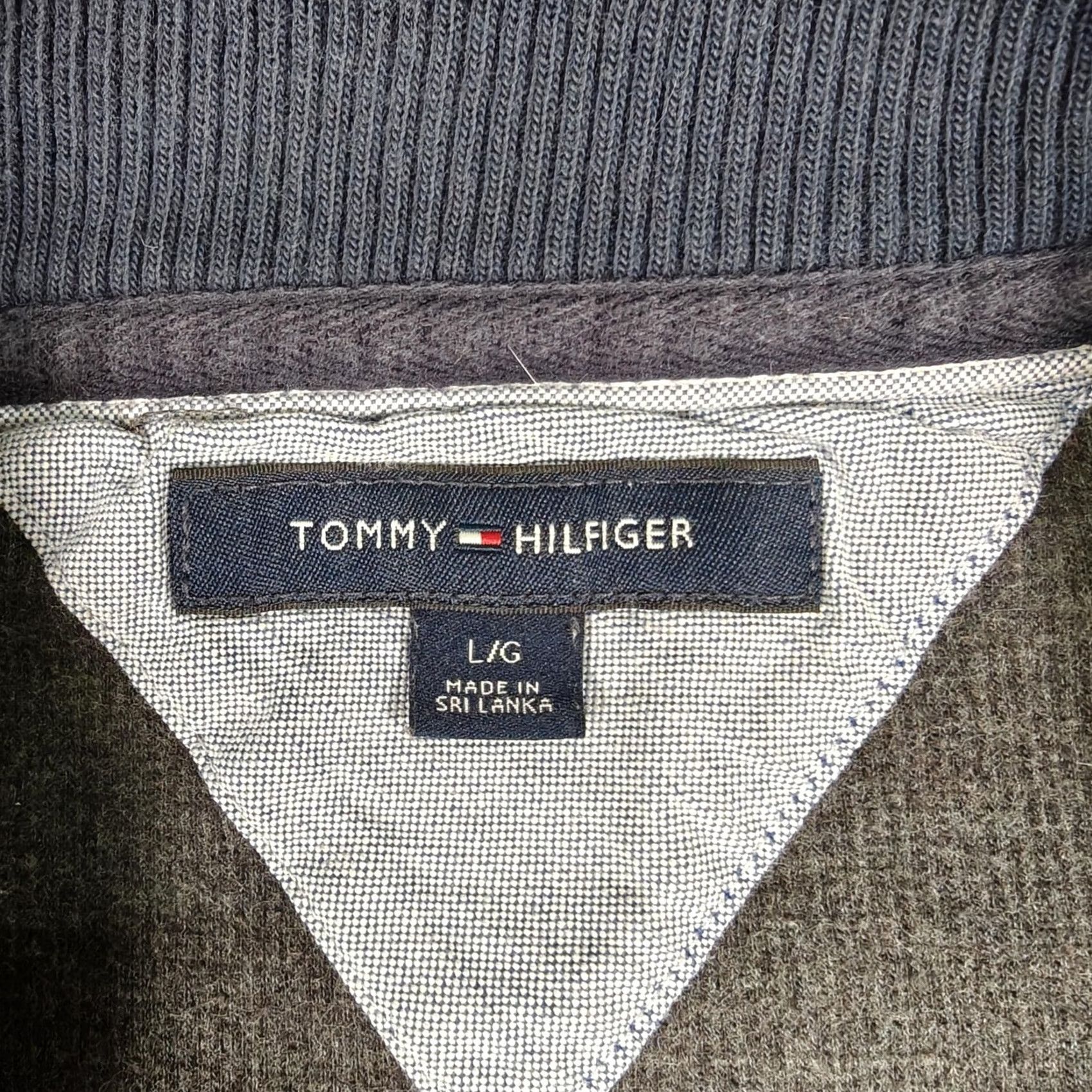 Tommy Hilfiger Tommy Hilfiger Sweater Mens Large Gray 1/4 Zip Pullover Cotton Classic Logo Knit Mock Neck Long Sleeve Ribbed Stand Collar Casual Size US L / EU 52-54 / 3 - 5 Thumbnail