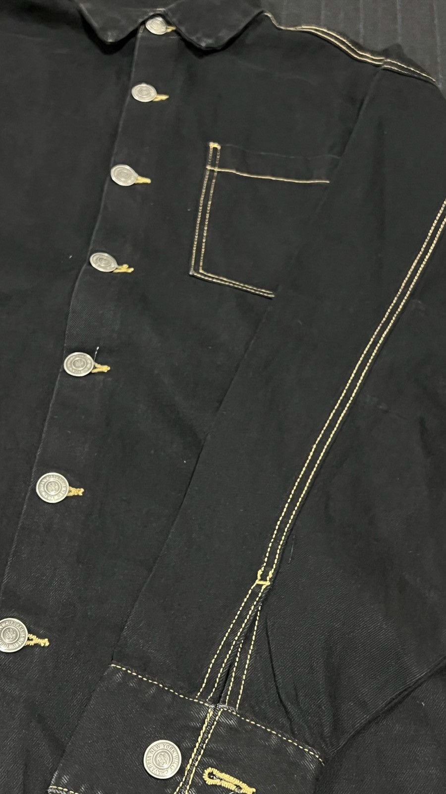 Willy Chavarria Willy Chavarria Denim Black Vintage Light Jacket Size US M / EU 48-50 / 2 - 4 Thumbnail
