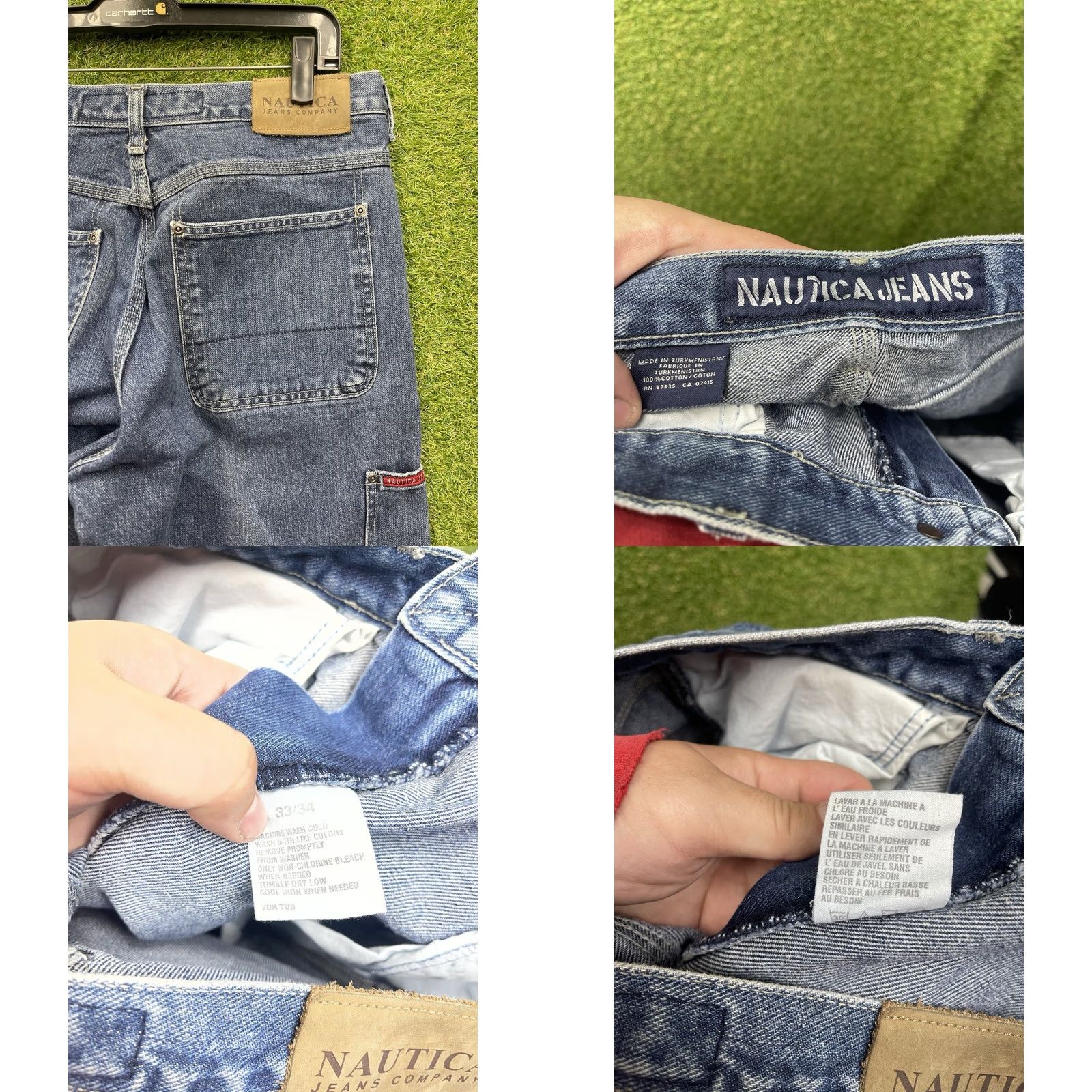 Nautica Nautica Jeans Mens 33x34 Relaxed Fit Dark Wash Denim 5-Pocket Logo Button Zipper Blue Straight Apparel Mens Jeans Size US 33 - 8 Thumbnail