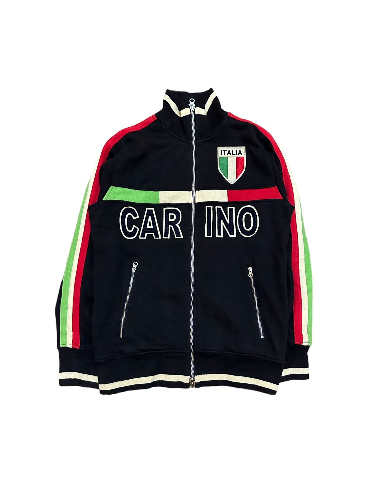 image of Italian Designers Italia Carino Sweater Full Zip in Black, Men's (Size Small)