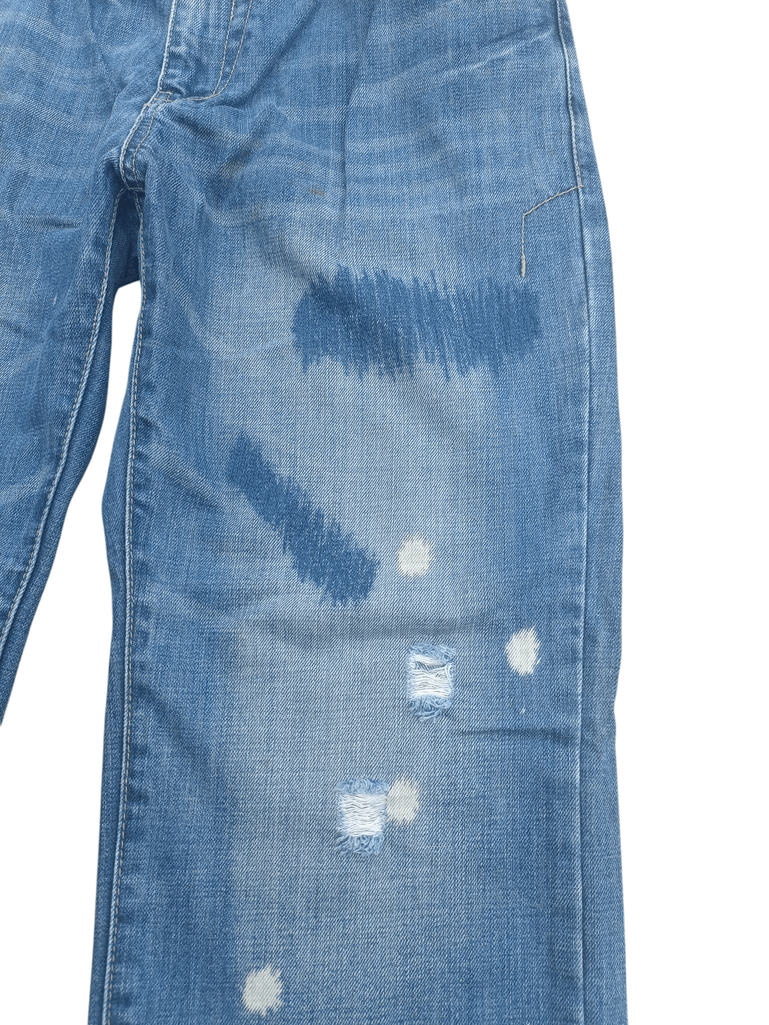 Japanese Brand × Vintage VTG BARON Splash Distressed Whiskers Faded Denim E195 Size US 34 / EU 50 - 6 Thumbnail