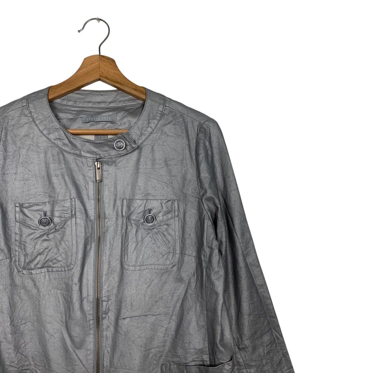 Theory THEORY LUXE Silver Grey Linen Jacket #2804-C127 Size M / US 6-8 / IT 42-44 - 4 Thumbnail